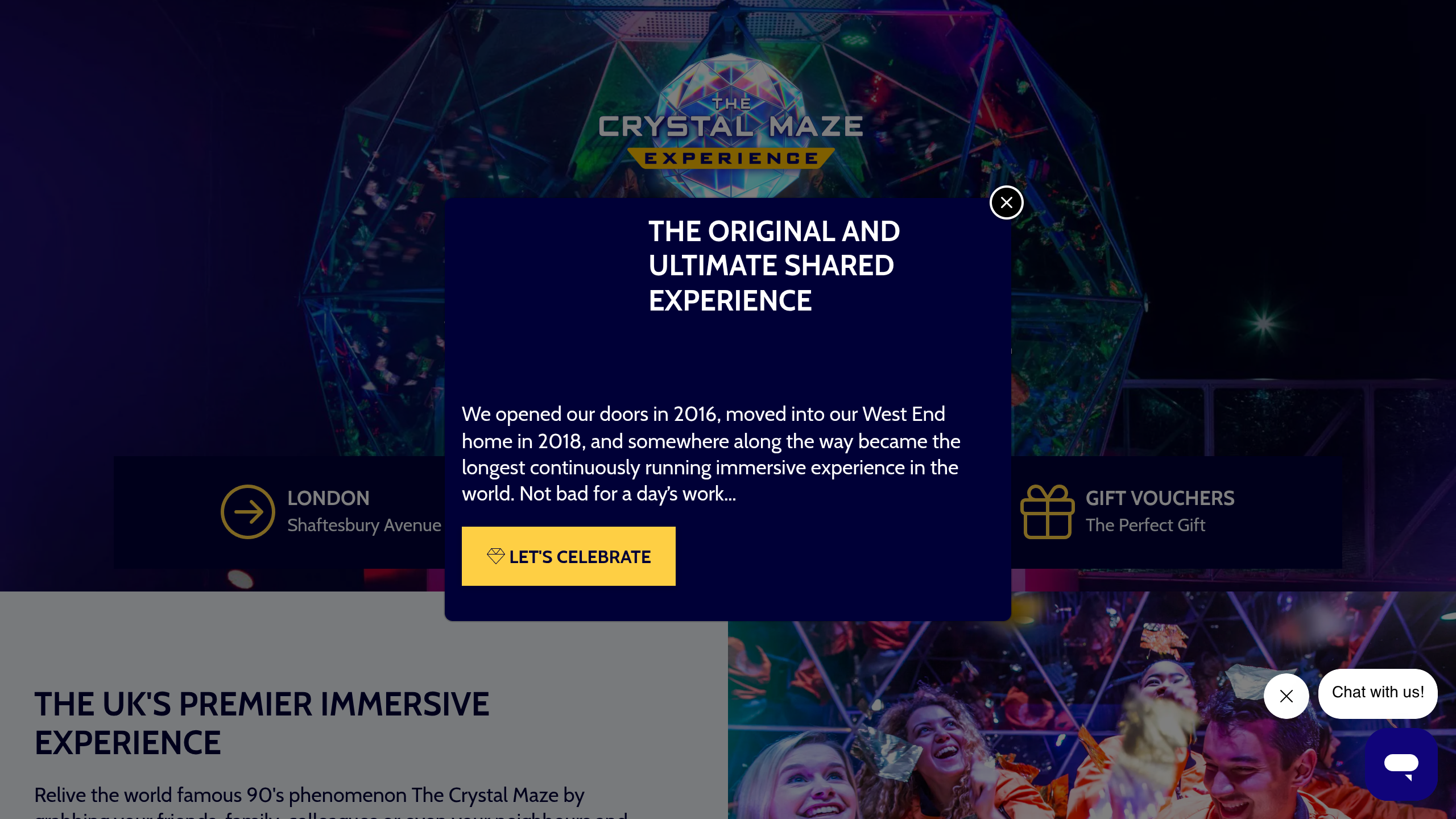 The Crystal Maze Experience desktop view